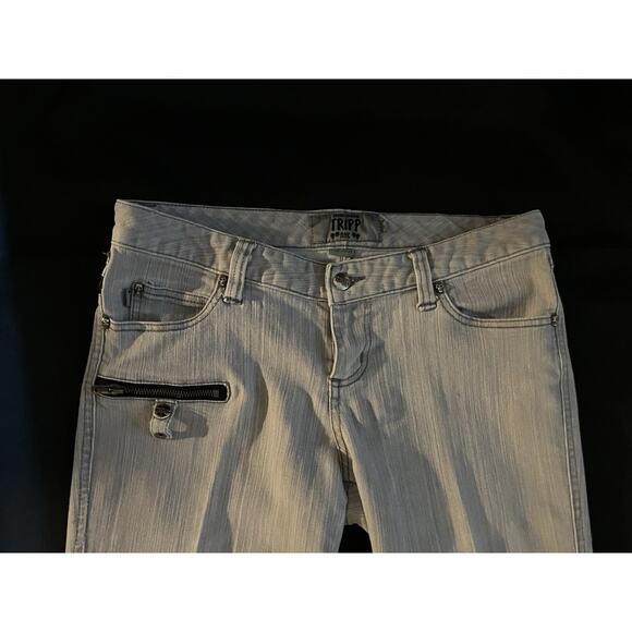 DAANG GOODMAN TRIPP NYC GRAY WASHED ZIP ACCENT JEGGING SKINNY JEANS Size 11 - Picture 3 of 15